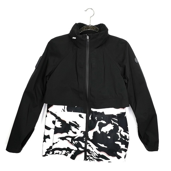 Sweaty Betty Pro Light Ski Jacket Size 6 Waterproof Black Pink Gray Camo New NWT
